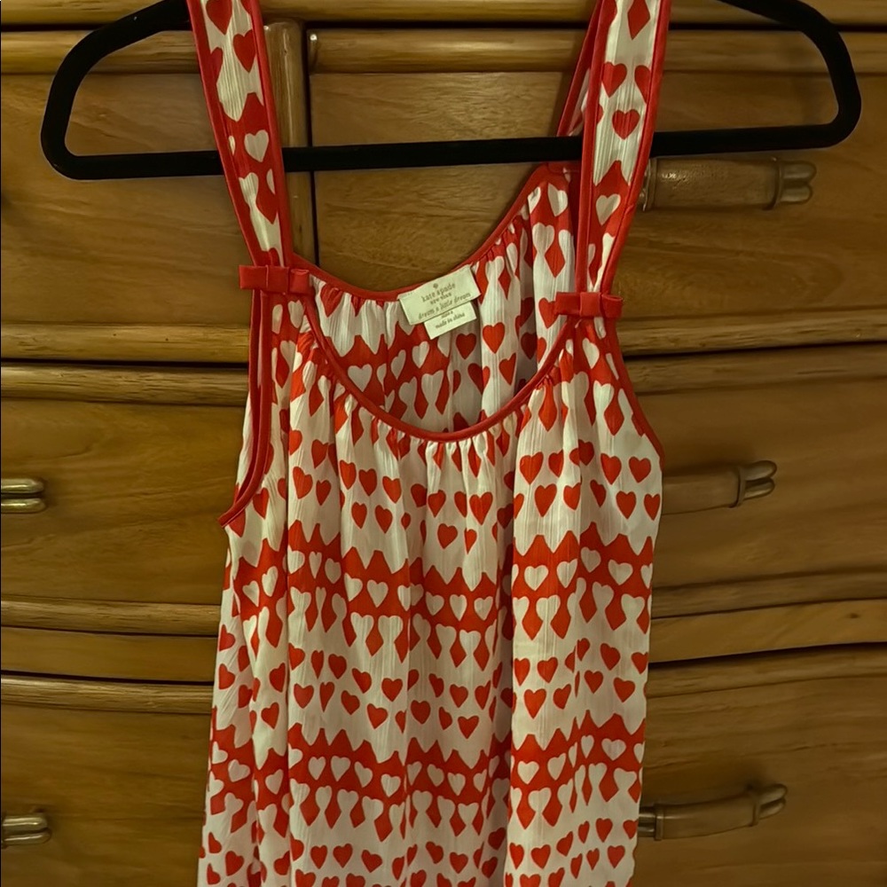 Kate Spade Red and White Heart Chemise